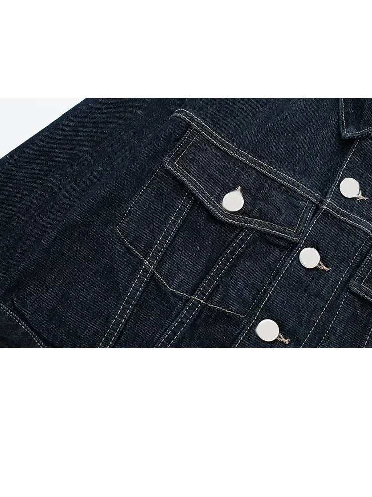 Women's Denim Jacket and Baggy Pants Set Casual Loose Streetwear Outfit