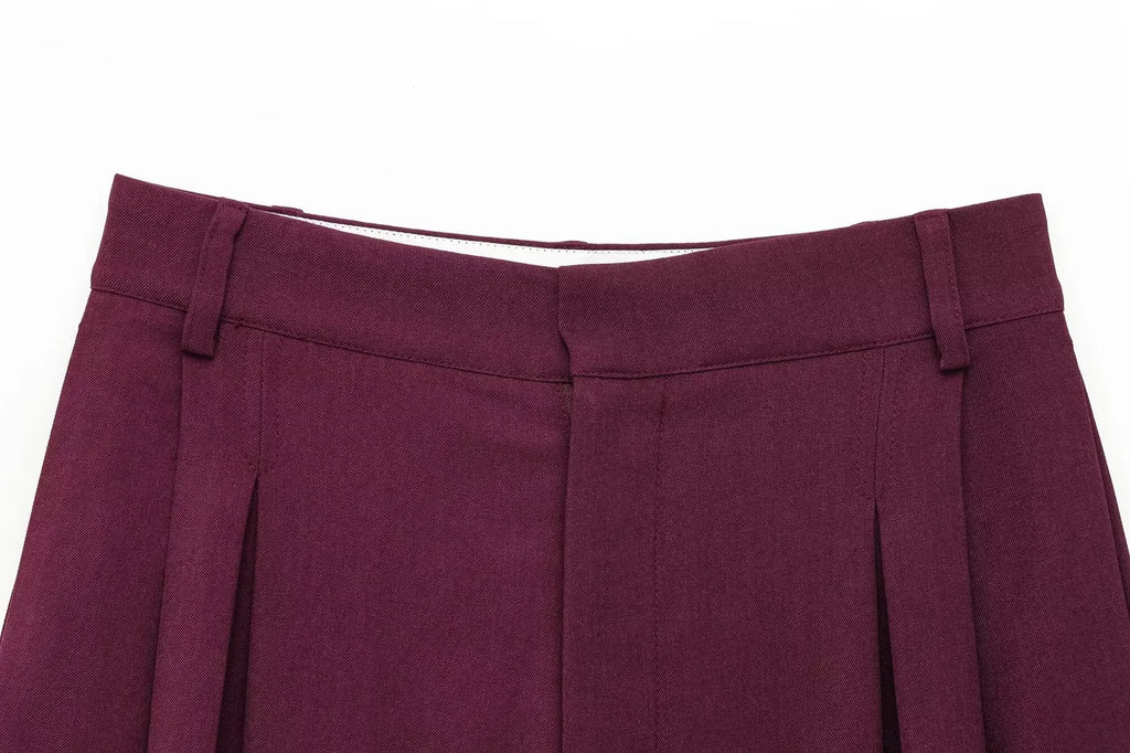 Women's Oversized Suit Jacket and High Waist Wide-Leg Trousers Set with Double-Breasted Top for Spring Fashion