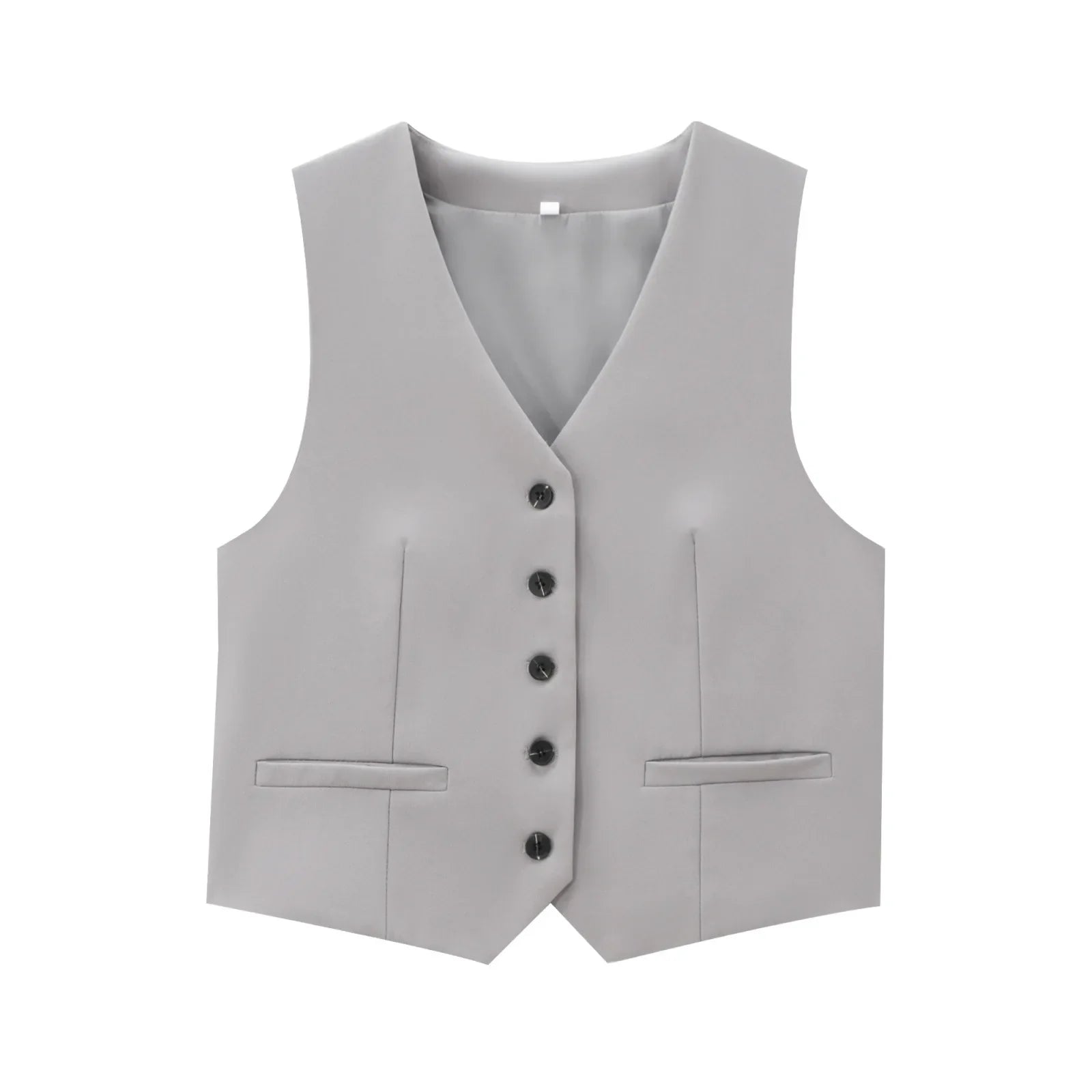 Women Slim-Fit Suit Vest and Trousers Set Vintage V-Neck Sleeveless Chic Summer Outfit