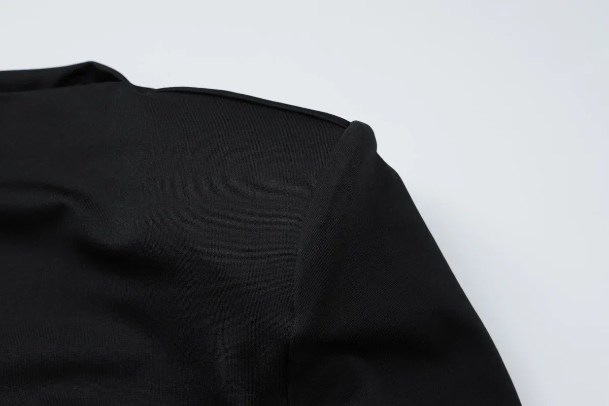 Elegant Black Pleated Maxi Dress For Women With High Waist