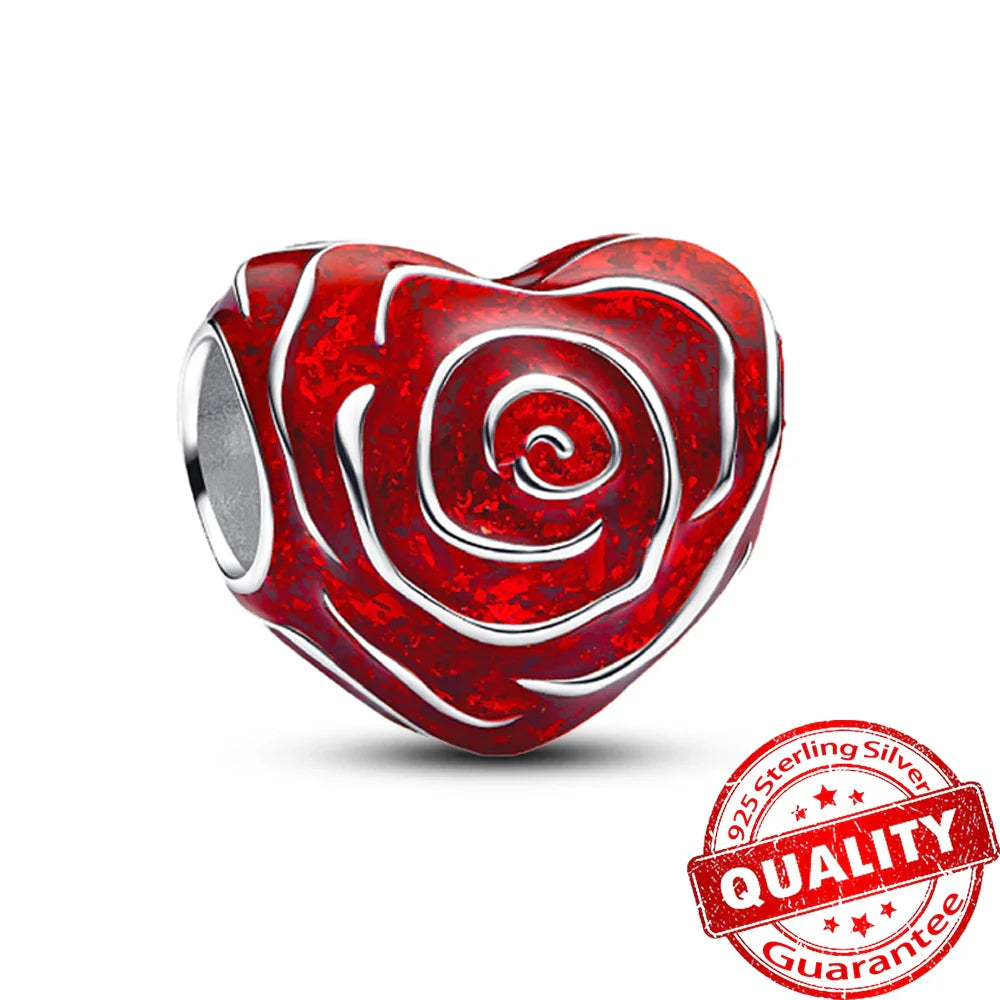 925 Sterling Silver Coral Seahorse and Lotus Fish Pendant for DIY Bracelet and Necklace Crafting