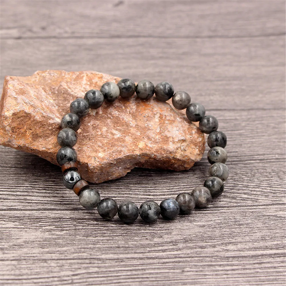 Volcanic Stone Lava Bead Bracelet for Men and Women with Tibetan Buddha Charm - Unique Natural Jewelry Gift