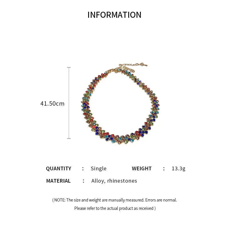 Luxury Rhinestone Choker Necklace for Women Geometric Crystal Wedding Jewelry and Party Gifts