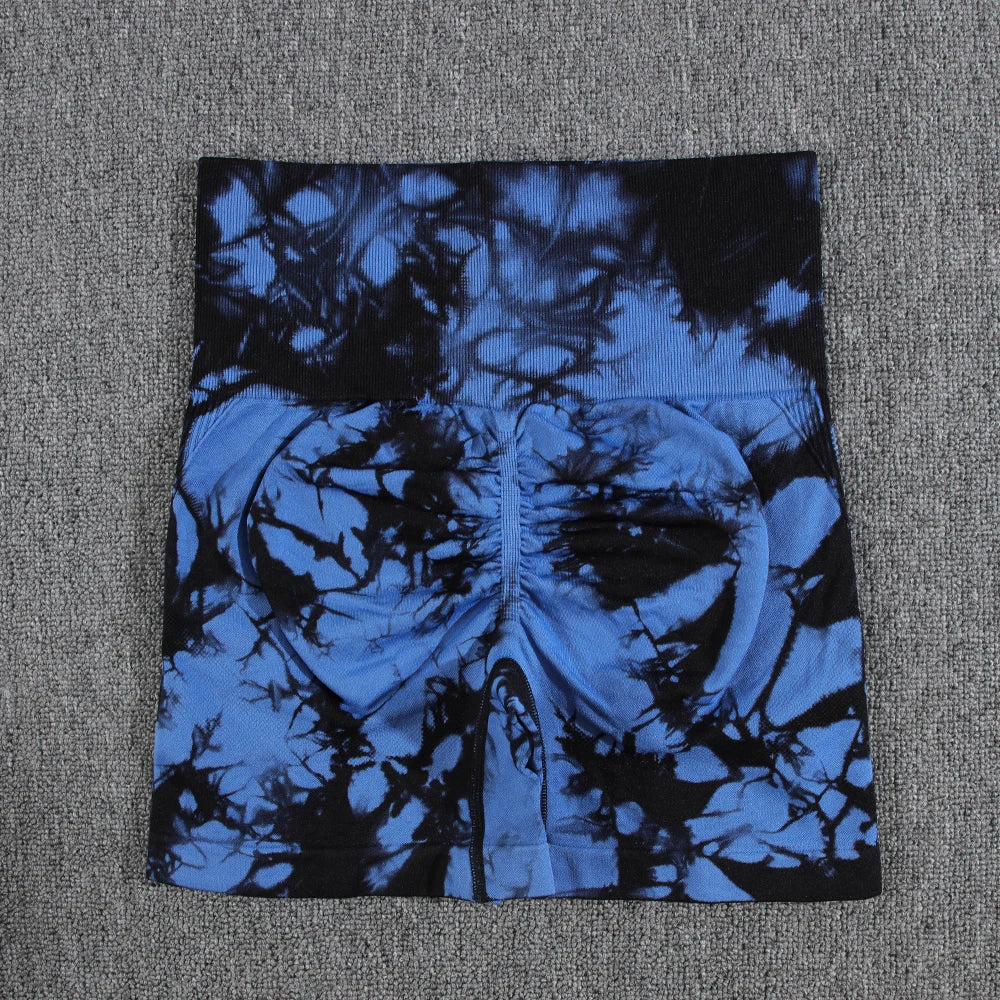 1/2/3PCS Tie Dye Seamless Women's High Waist Activewear Sets Stretch Sport Pants and Y2K Print Crop Tops for Running and Autumn Fitness