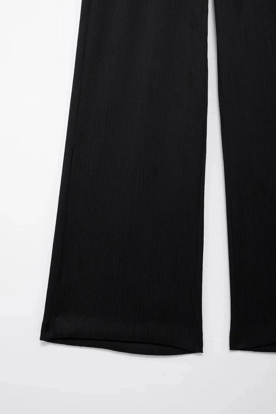 Elegant Women Blazer Pant Suit Set with Wrinkle Effect Double Breasted Long Sleeve Coat and Straight Trouser for Office Wear