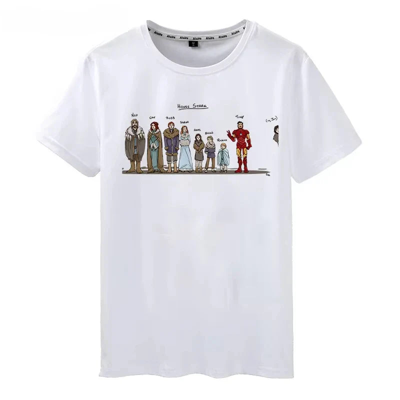 Game of Thrones Winter Is Coming T-Shirt Short-Sleeved Streetwear Tee for Men and Women