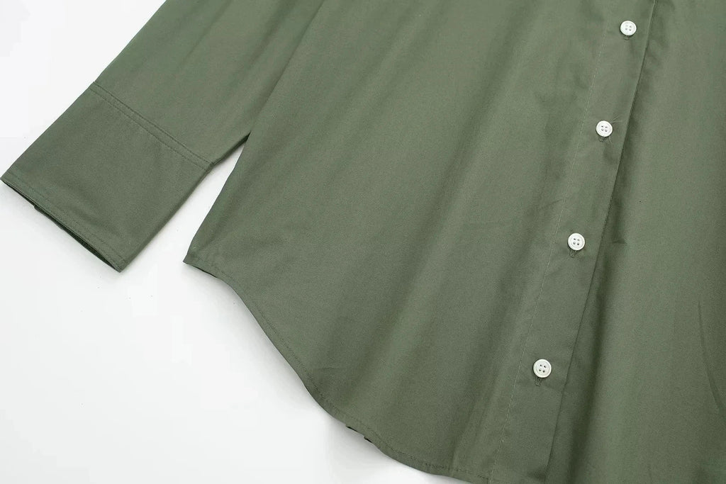 Women's Casual Striped Single Breasted Long Sleeve Lapel Blouse Elegant Solid Color Office Shirt Chic Top