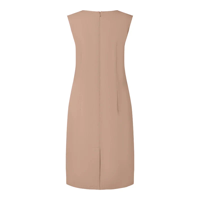 Knee Length Sleeveless Bodycon Sundress For Summer Party