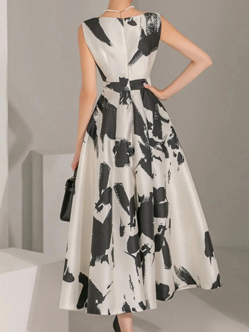 Women Sleeveless Midi Dress A Line For Party Casual Summer