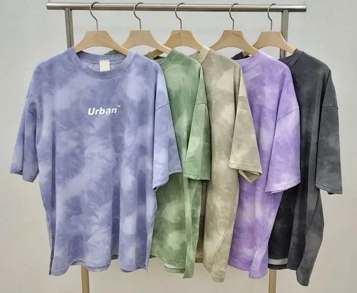 2Piece Women's Tie Dye T-Shirt and Wide Leg Shorts Set Casual Loose Fit Soft Summer Outfit with Pockets