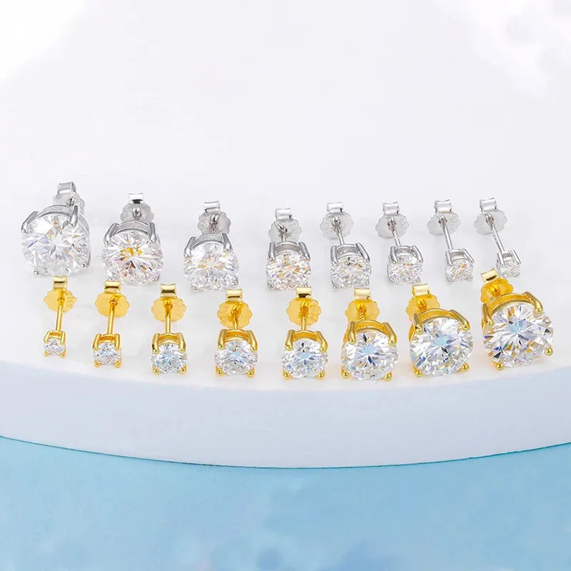 Moissanite Diamond Stud Earrings in S925 Sterling Silver for Women Perfect for Wedding Engagement and Anniversary Gifts