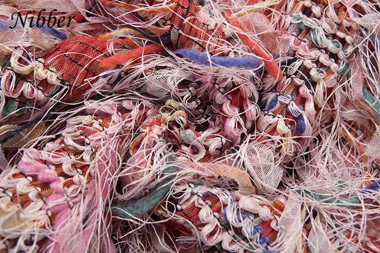 Crochet See Through Bodycon Dress With Colorful Tassels