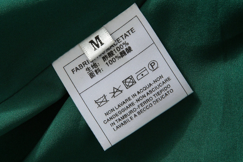 Elegant Green Pleated Long Sleeve Dress With Bow Collar