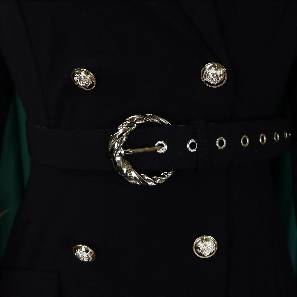 Elegant Blazer Dress For Women Notched Collar Full Sleeve