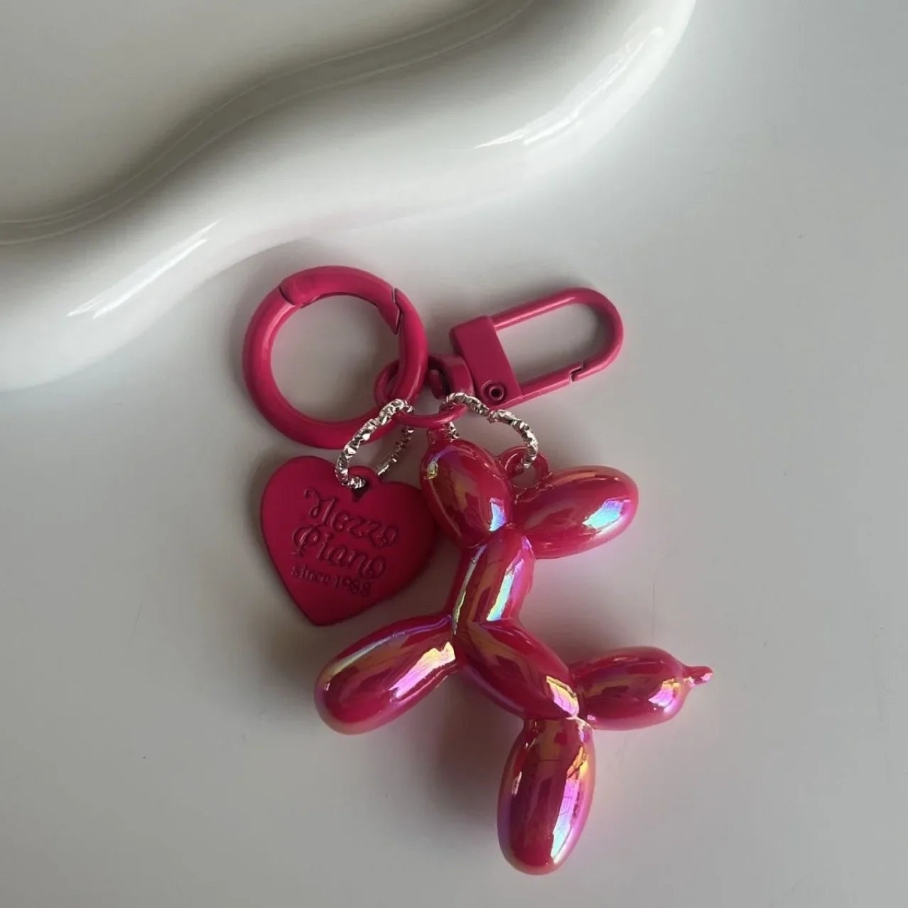 Cute Jelly Balloon Dog Keychain Pendant - Adorable Cartoon Dog Chain Keychain for Unisex Keys