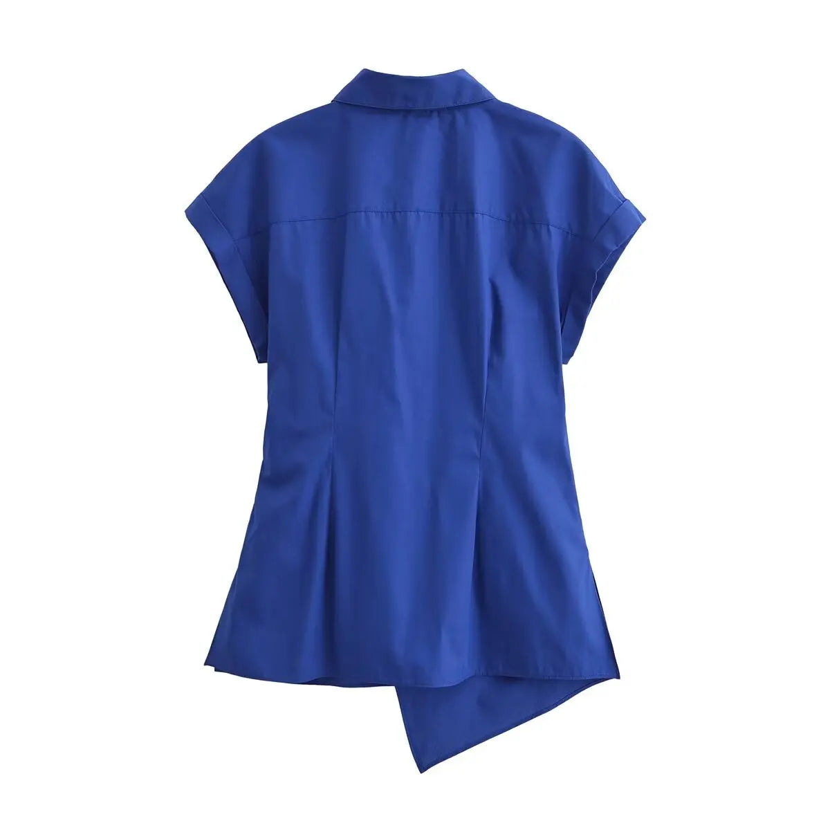 Women's Elegant Poplin Shirt Top with Versatile Waist Tie Detail Slimming Design Summer Fashion Blouse for Office and Casual Wear