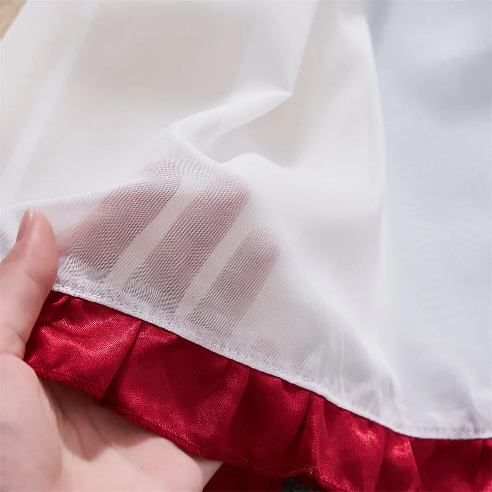 Chiffon Hotsweet Women's Secret Lingerie Set V-Neck Slim Crop Top with Pleated Mini Skirt Erotic Nightwear Ensemble