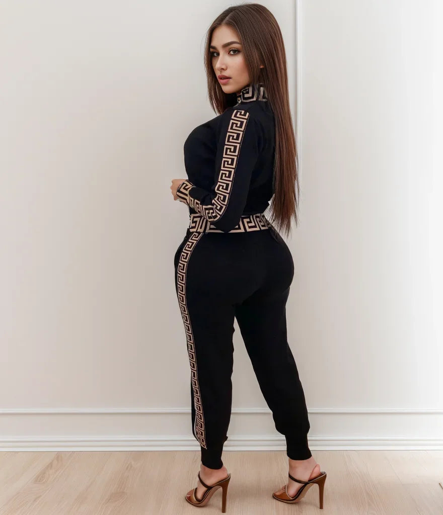 Casual Printed Stitching Two-Piece Leisure Suit for Men and Women