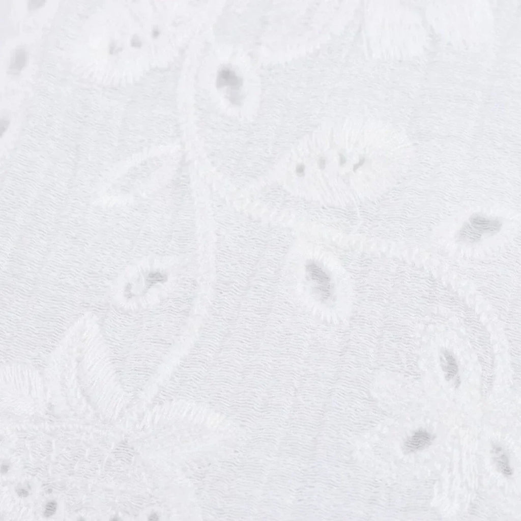 Women's Embroidered V-Neck Long Sleeve Shirt Single-Breasted Loose Hem Casual Chic Top for Spring and Summer