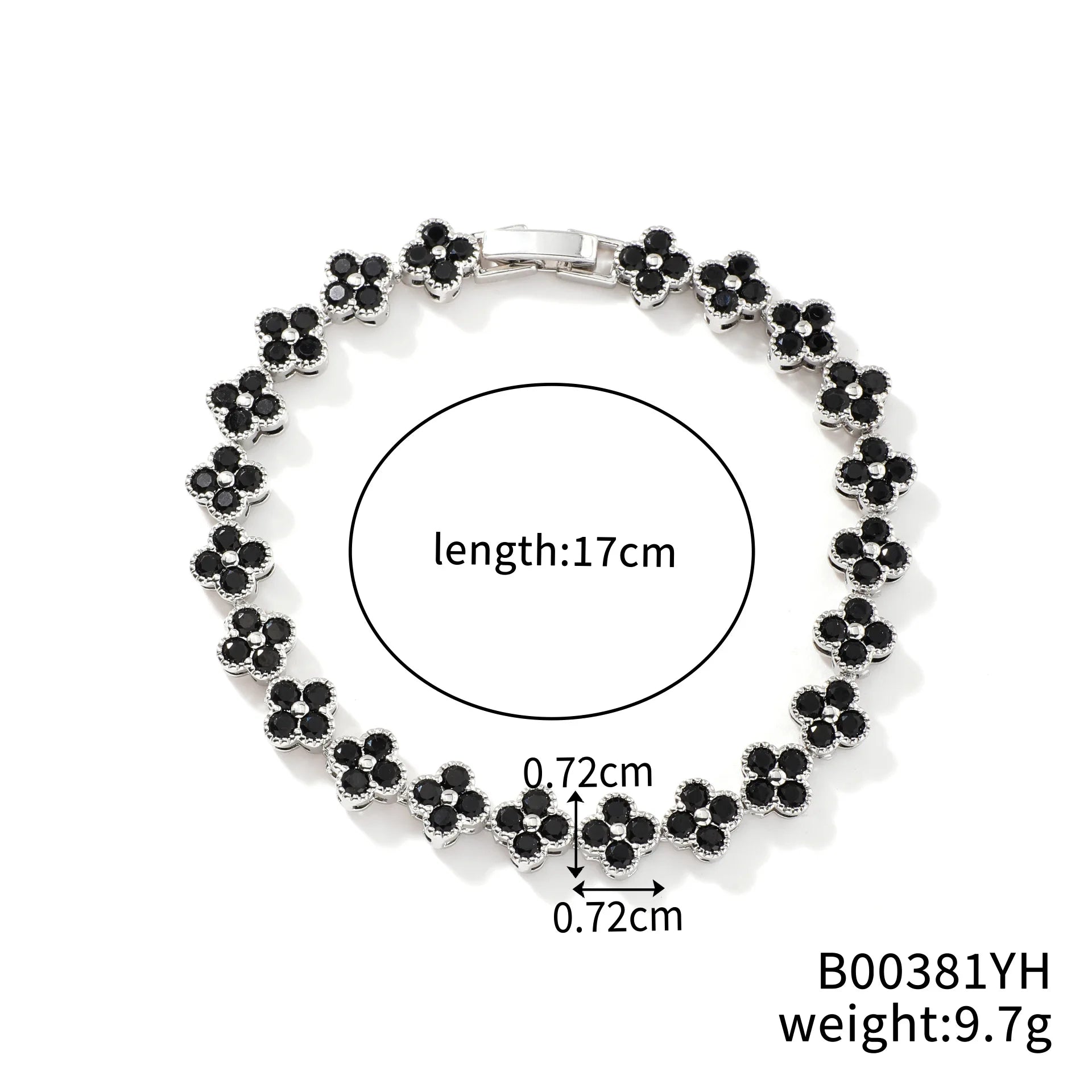 Rainbow Colorful Clover Zircon Bracelet Charming Crystal Jewelry Gift