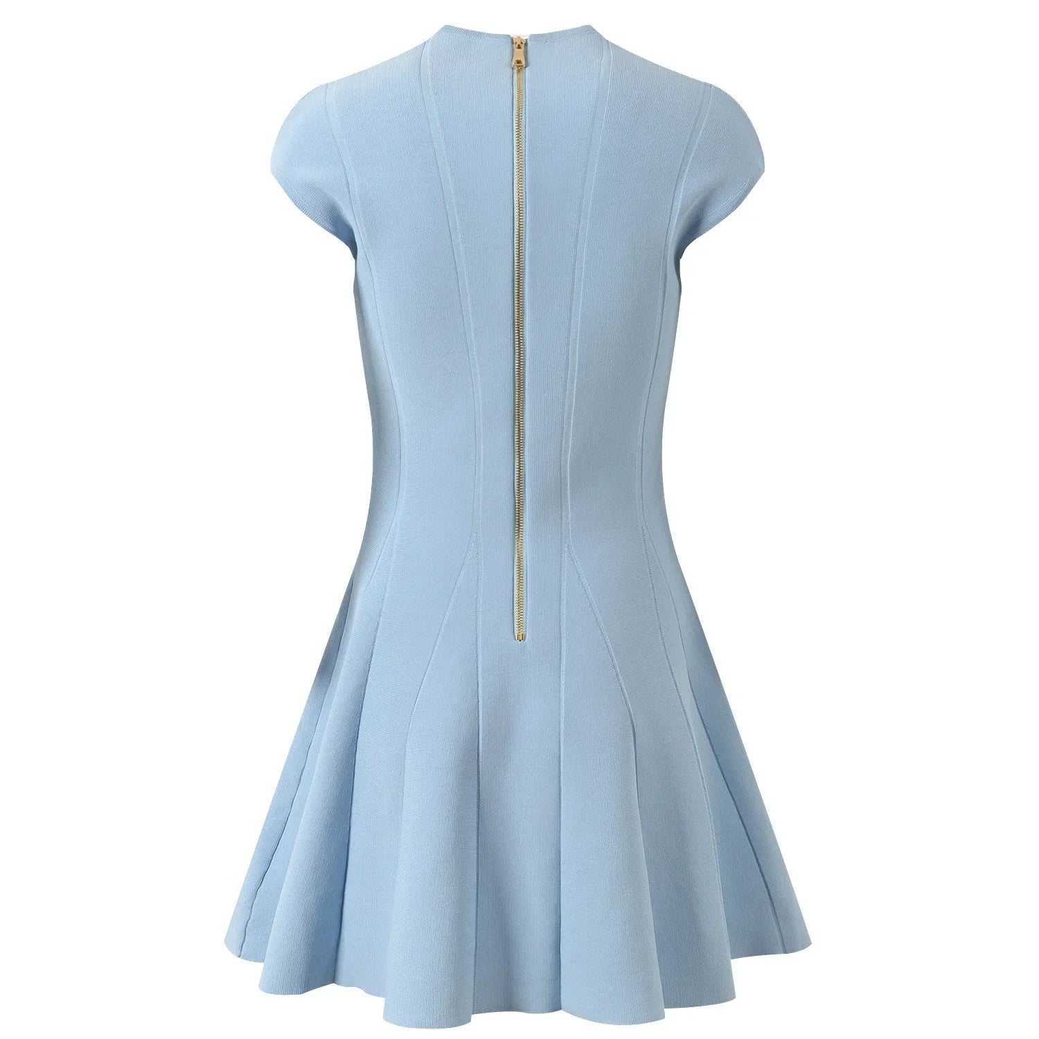 Summer Knit Dress V Neck Sleeveless Mini Solid Chic