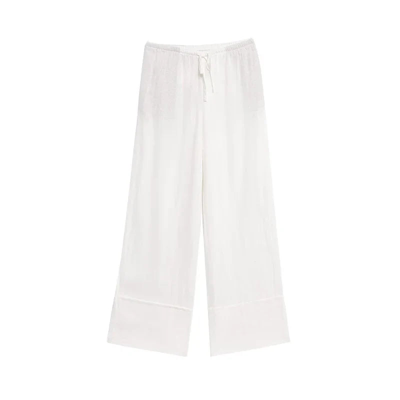 Wide Leg Pants Set for Women Casual Two Piece Outfit with Long Sleeve Shirt and Top