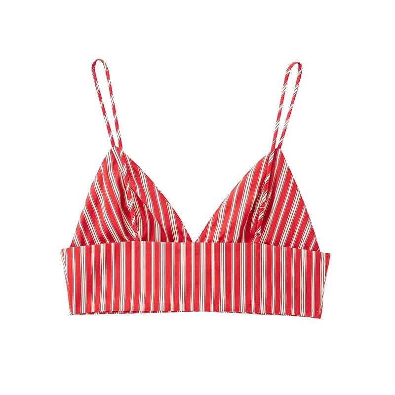 Women's Striped Backless Pleated Crop Top and Vintage Side Zipper Mini Skirt Two-Piece Set Chic and Stylish Skirt Outfit for Ladies