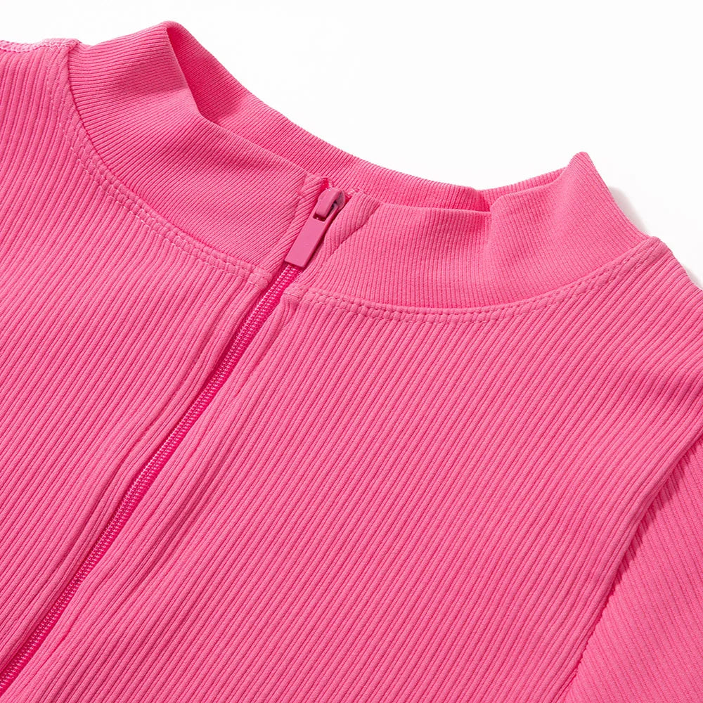 Bodycon Long Sleeve Jumpsuit for Women Zipper Romper Playsuit Fashion Streetwear Autumn Winter Slim Fit Bodysuit