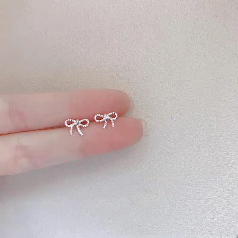 Minimalist Heart Stud Earrings for Women Hypoallergenic Silver Color Daily Wear Jewelry Gifts