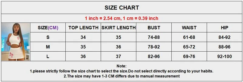 Women Two Piece Ribbed Skirt Set with Cross Embroidered Sleeveless Crop Top and Mini Skirt Party Dress