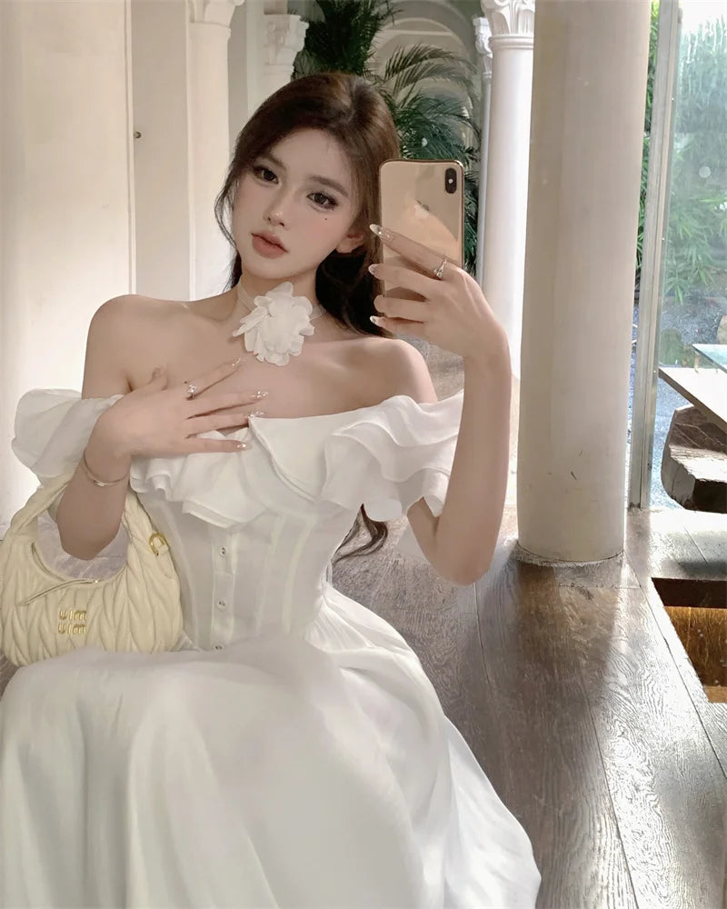 Elegant Vintage Aline Party Dress For Women Casual Prom