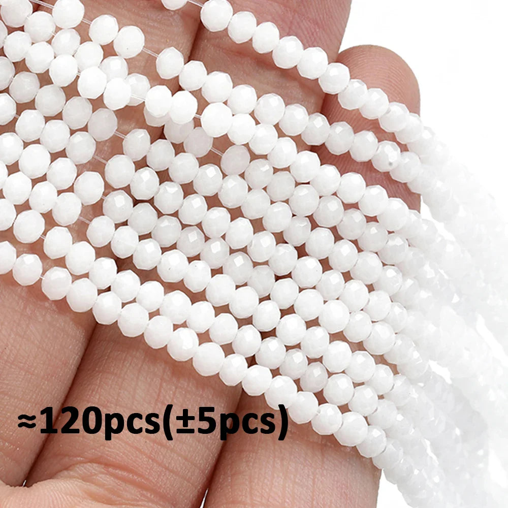 120 Pieces Crystal Glass Rondelle Beads Faceted Round Loose Spacer Beads for Jewelry Making
