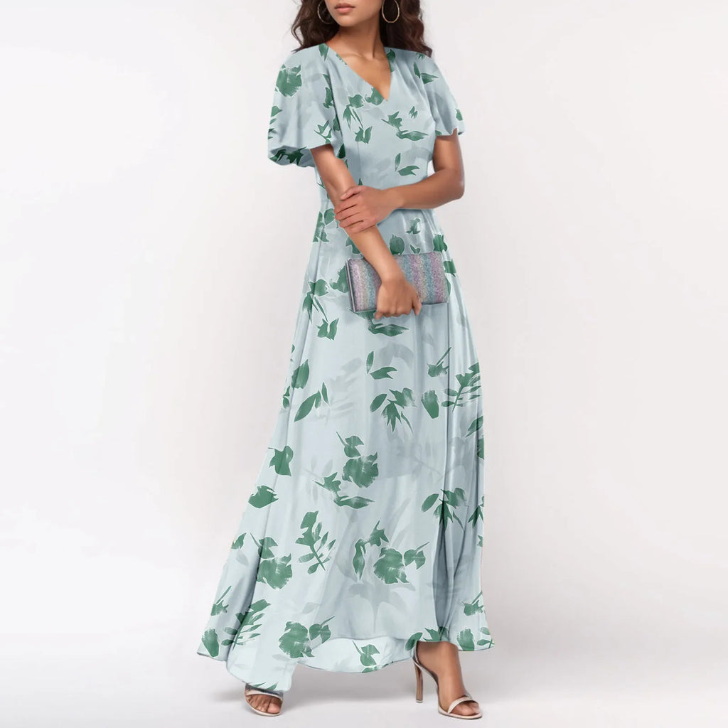 Floral Chiffon Maxi Dress for Summer Wedding Guest Chic