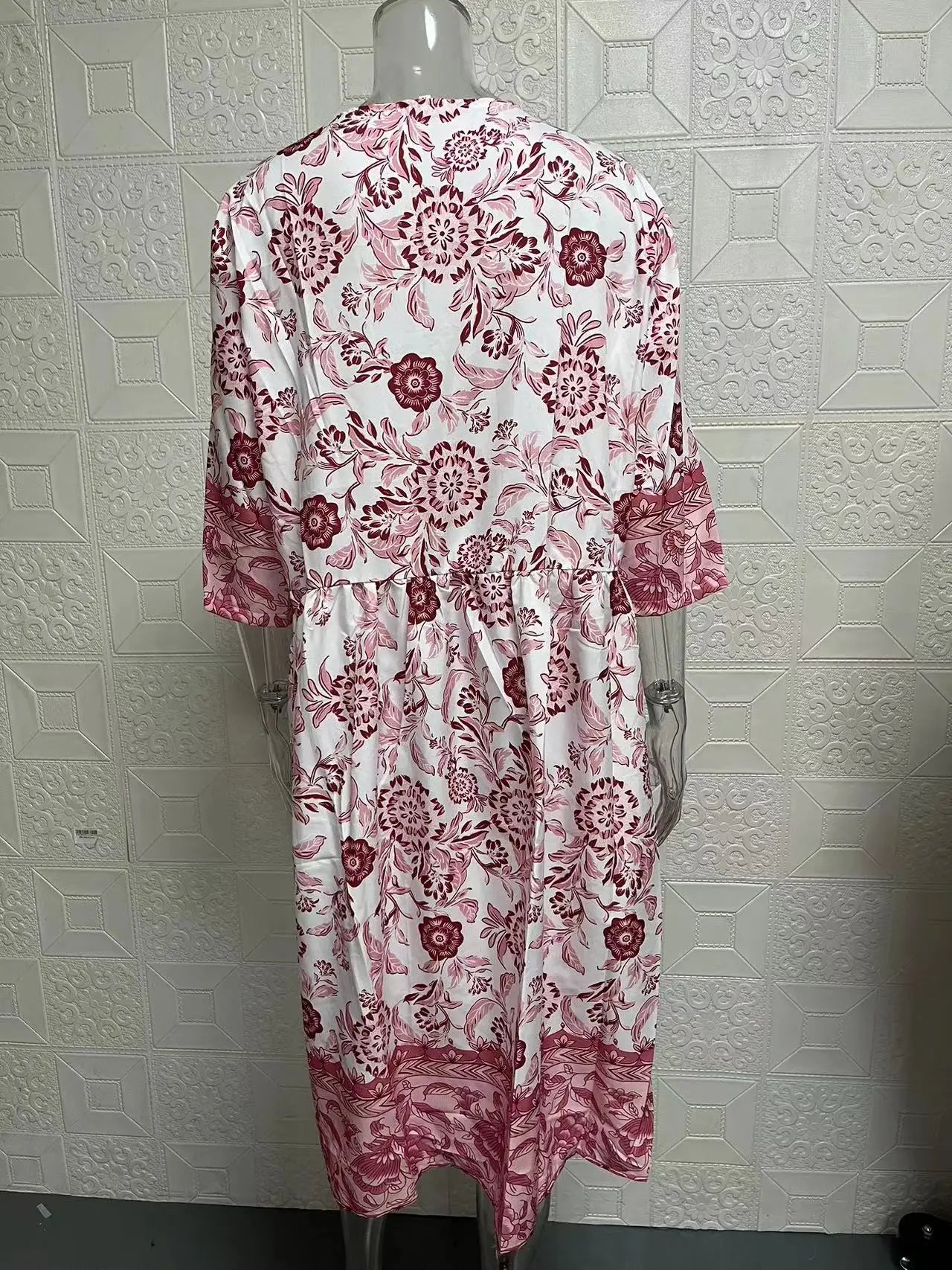 Loose Floral Print Elegant V Neck Dress For Women Everyday