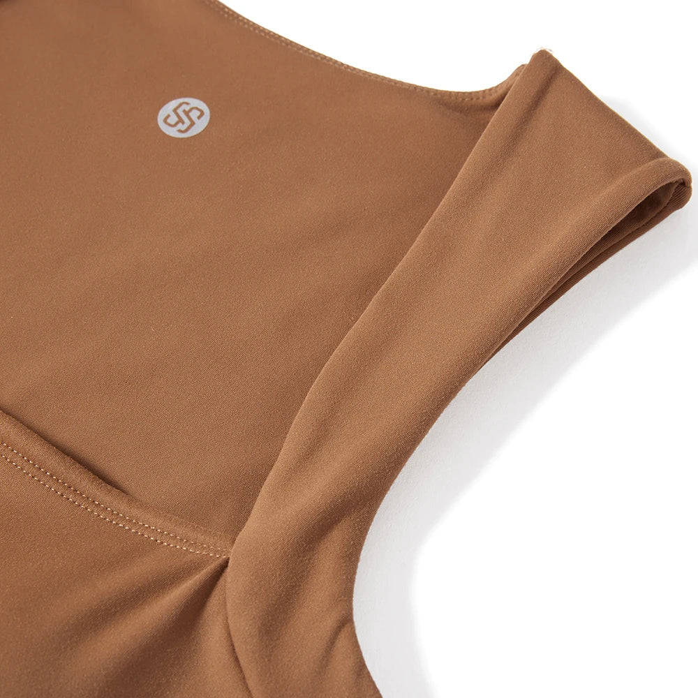 Women's Sleeveless Square Neck Bodysuit with Flared Pants Casual Fitness Jumpsuit Full Season Streetwear Playsuit