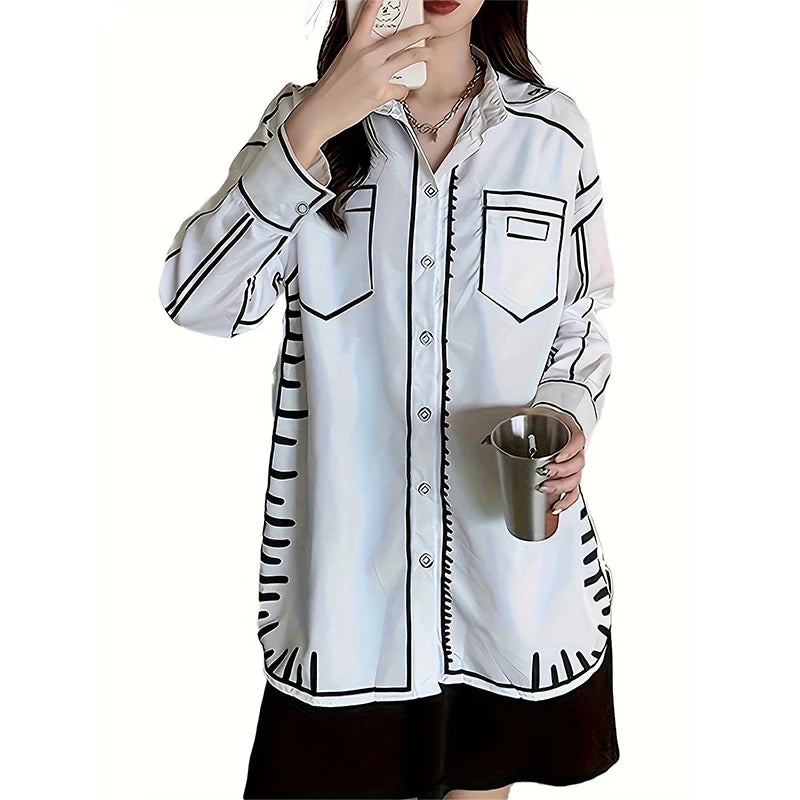 Y2K Style Casual Long Sleeve Women Blouse Vintage Inspired Trendy Ladies Shirt Top Blusas Mujer