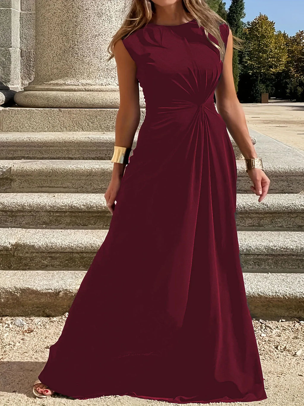 Casual Outing Dress With Round Neck For Everyday Wear