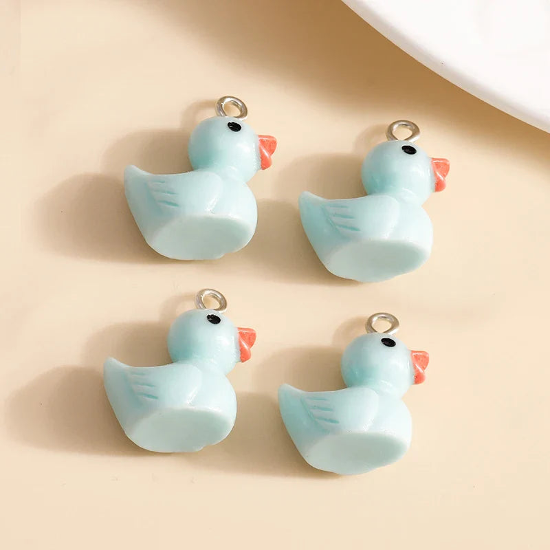10pcs Cute Imitation Resin 3D Chicken Charms for DIY Jewelry Making Earrings and Bracelets