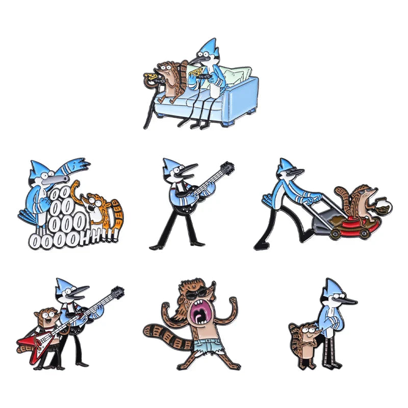 Cartoon Character Enamel Pins Set Cute Anime Brooches Fashion Accessories