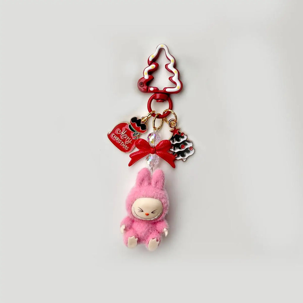 Mini Keychain Cartoon 3D Doll Pendant for Students School Bags and Car Keys