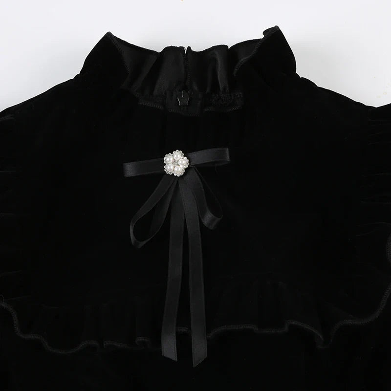 Black Velvet Mini Dress Sleeveless A Line Party Dress