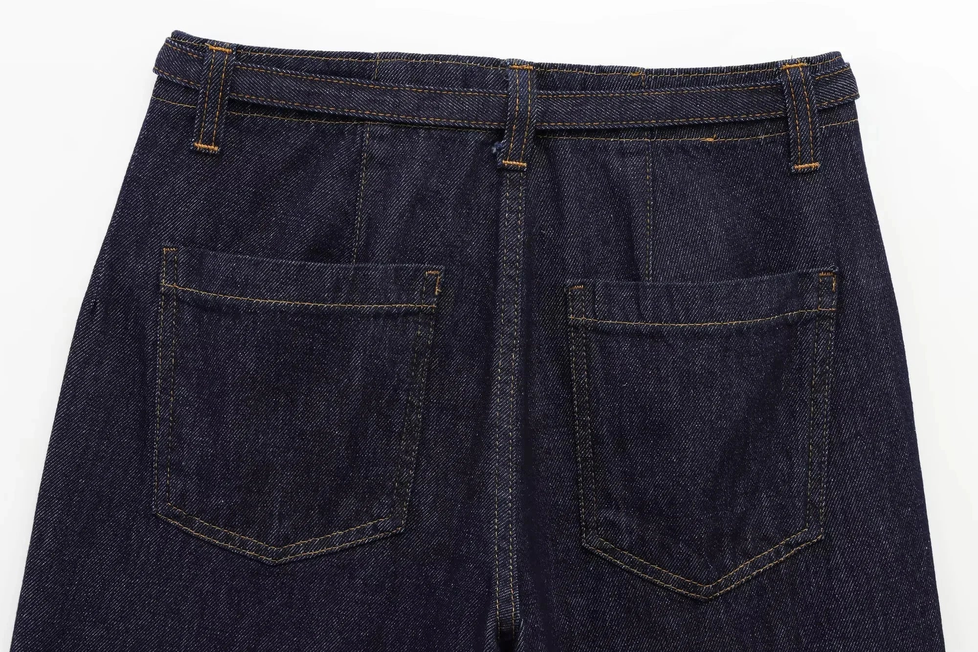 Women's Vintage Denim Streetwear Suit with Sleeveless Vest and Flare Pants