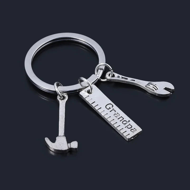 Dad's Hand Tools Keychain Pendant Gift for Father's Day Unique Keyring Jewelry for Men