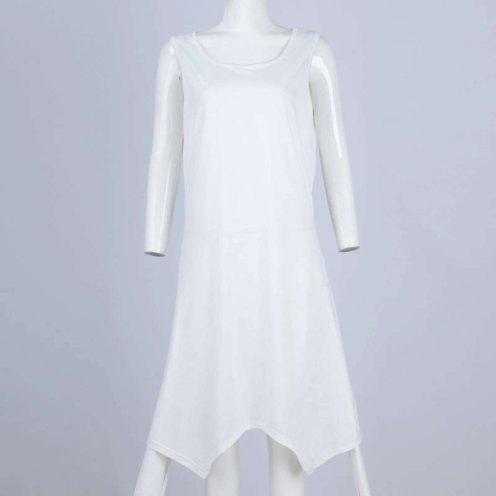 Y2K Style Sleeveless Midi Dress With Irregular Hem Design