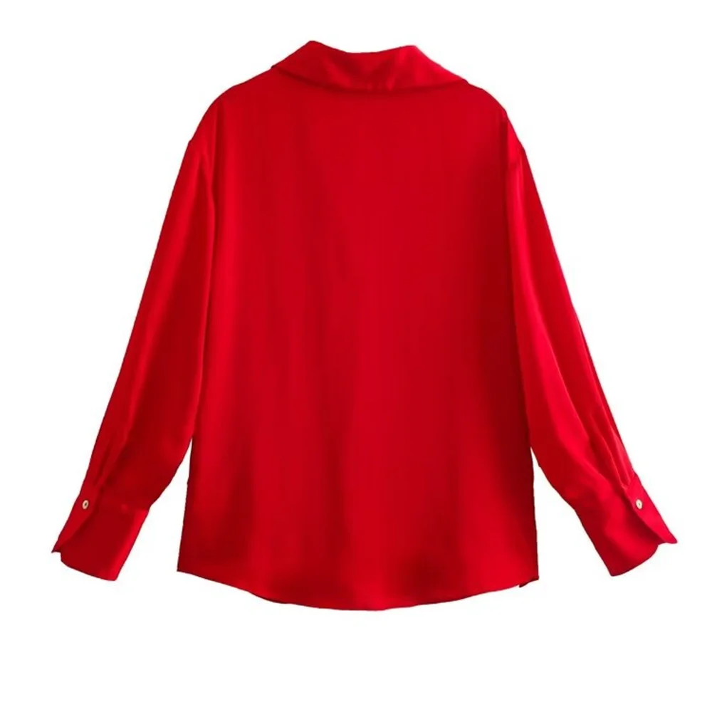 Women's Casual Loose Silk Satin Shirt with Versatile Soft Texture and Elegant Design