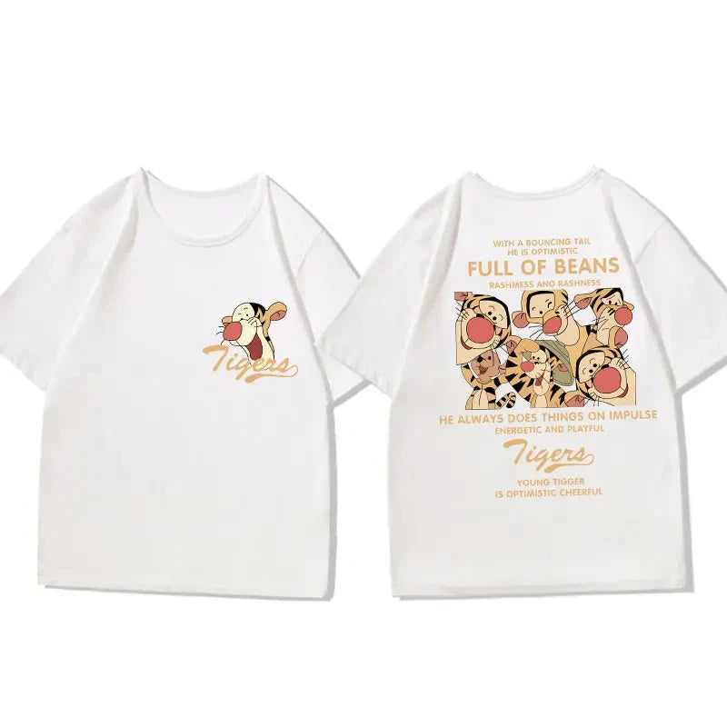 Cartoon Disney Tigger Printed Women's Cotton T-Shirt Casual Short Sleeve Top
