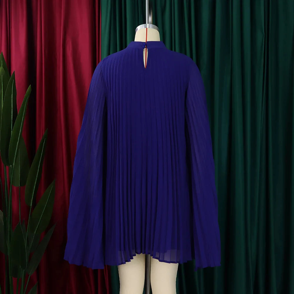 Elegant Chiffon Dress For Women Batwing Sleeve Knee Length