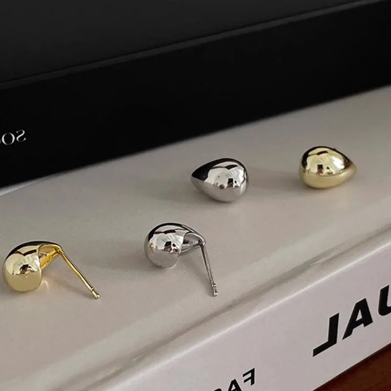 925 Sterling Silver Water Drop Earrings for Women Minimalist Versatile Office Jewelry Gift