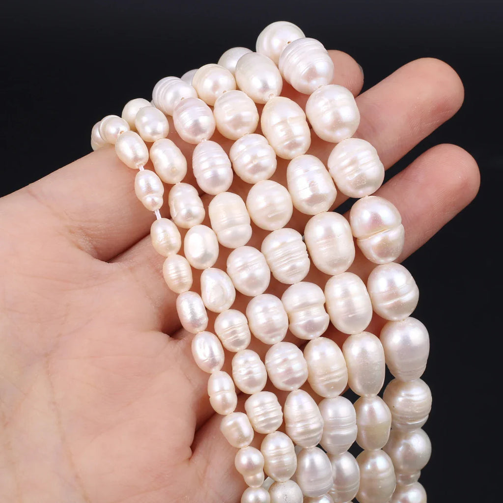 Natural Freshwater Rice Beads 5-6mm Loose Spacer Beads for DIY Jewelry Making Necklaces and Bracelets