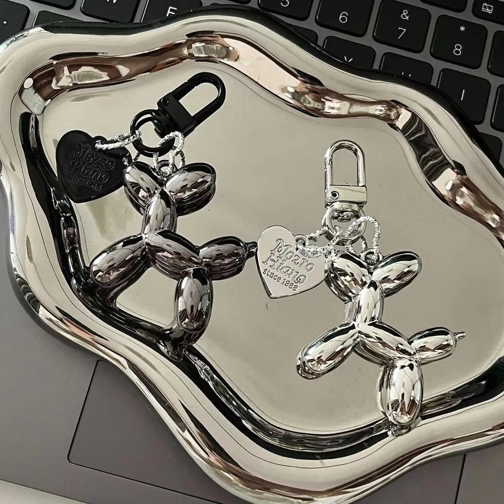 Punk Y2K Balloon Dog Keychain for Women Stylish Bag Pendant Jewelry Accessory